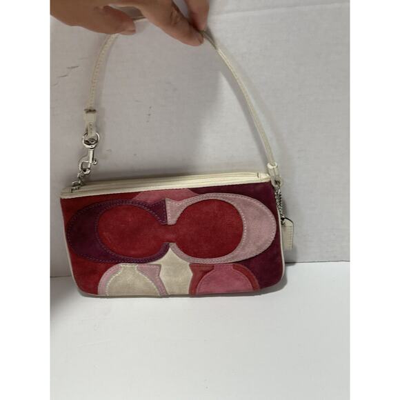Coach Ltd Ed Op Art Multicolor Suede Leather Zipper Closure Wristlet Wallet - Picture 8 of 13